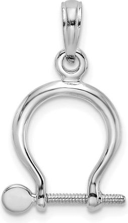 Diamond2Deal 14k Gold 3-D Small Shackle Link with Moveable Screw Charm Pendant