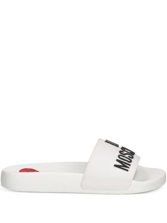 Love Moschino logo slides - White