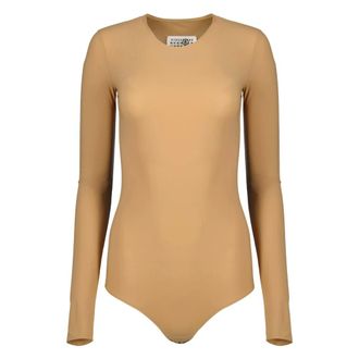 Maison Margiela Body, female, Beige, Size: L Lycra Jersey Bodysuit