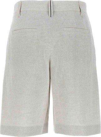 Brunello Cucinelli Linen-Blend Tailored Shorts - Beige