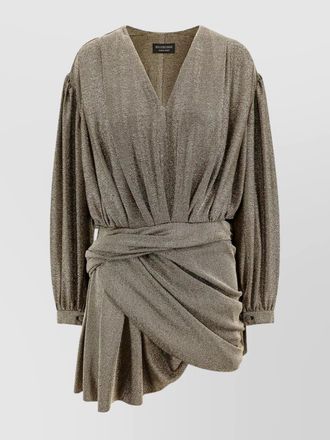 Balenciaga v-neck draped mini dress