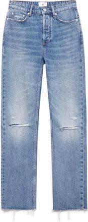 Anine Bing Vernietigde Antique Blue Jeans - Dames - Regular Fit Jeans - Blauw - W30 - Jeans
