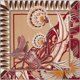 Ferragamo Jade Print Silk Scarf Accessories