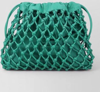 Frankie Shop morgan leather macrame small clutch bag
