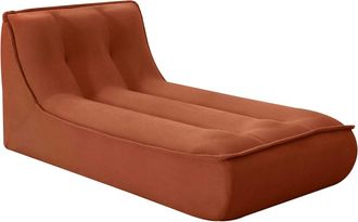 Oviala Chaise longue de tela 165 x 80 x 70 cm terracota