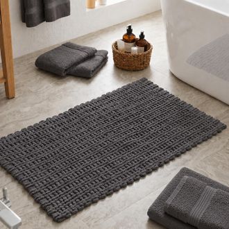 KASANOVA Tappeto bagno ciniglia 60x110 cm grigio Rug