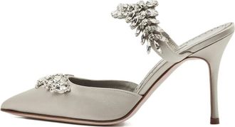 Manolo Blahnik Mules Lurum con tacco - Grigio