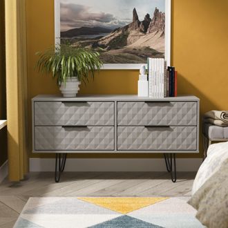 Lewis's Harlequin 4 Drawer Bedbox in Dusk Grey - Ready Assembled - Lewiss Home | TJ Hughes