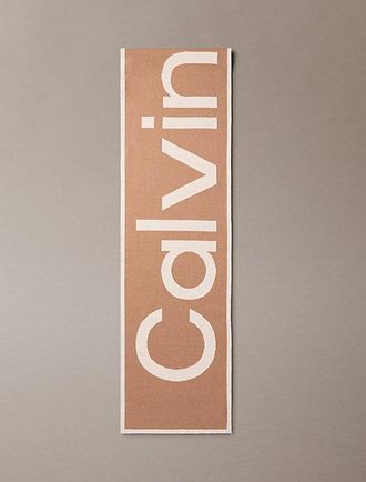 Calvin Klein Bufanda De Punto Jacquard Con Logo De Algod&oacute;n