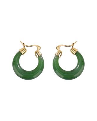 Liv Oliver 18K Plated Jade Earrings