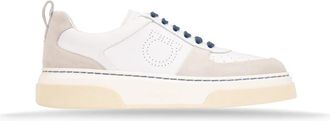 Ferragamo Sneakers - Heren - Sneakers - Wit - 43 1/2 EU - Leer - Schoenen