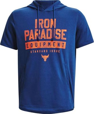 Under Armour Project Rock Short Sleeve Hoodie Blue Orange 1378018-471