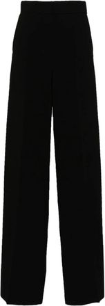Max Mara Leccio Wijde Broek - Dames - Wijde Broeken - Zwart - S - Wol - Broeken