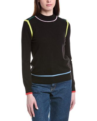 T Tahari Jersey Multicolor Tipping Pullover