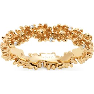 Made by Mary Cubic Zirconia Birthstone Flower Eternity Band Ring in Gold November at Nordstrom, Size 10