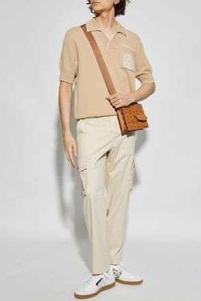Balmain Polo With Pocket, Mens, Beige