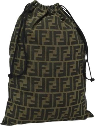 Fendi Pre-owned Vintage Zucca Canvas Pouch - Dames - Vintage Clutch - Bruin - ONE Size - Leer - Vintage