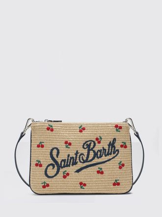 MC2 Saint Barth Pochette Parisienne in rafia con logo ricamato