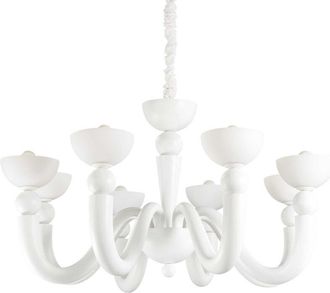 Ideal Lux Ideal Lux Bon Bon - L&aacute;mpara De Ara&ntilde;a De 8 Luces Con Varios Brazos, Acabado Blanco, E14