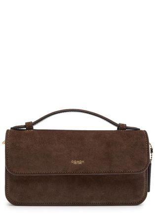 Coach Elora Suede top Handle bag - Dark Brown - One Size