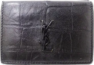 Saint Laurent Black Leather Wallet (Tri-Fold) (Pre-Owned)