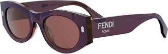 Fendi Bordeaux Oval Ladies Sunglasses FE40125F 68S 53