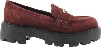 Guess Loafers - Dames - Loafers - Rood - 39 EU - Leer - Schoenen