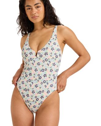 Roxy Badeanzug ROXY Wild Floral, Damen, Gr. M, bel air ephemere small, Recycling-Polyester, Badeanz&uuml;ge Badeanzug