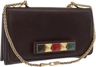 Valentino Pre-owned Vintage Schoudertas - Dames - Vintage Schoudertas - Bruin - ONE Size - Leer - Vintage