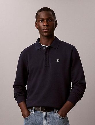 Calvin Klein Sudadera Tipo Polo De Felpa De Algod&oacute;n