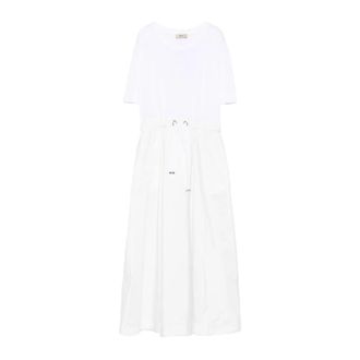 Herno Panelled Midi Dress - Dames - Maxi kleedjes - Wit - L - Polyester - Kleedjes