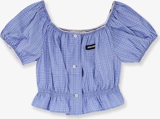 Miu Miu Top in cotone con motivo a righe - MIU MIU - gender_Woman