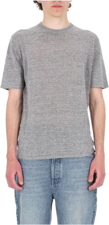 Roberto Collina T-shirt melange in lino-cotone - Heren - T-shirts - Grijs - XL - Katoen - Tops