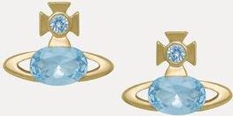 Vivienne Westwood Allie Earrings Gold-light-blue-cz Gold-light-blue-cz Women