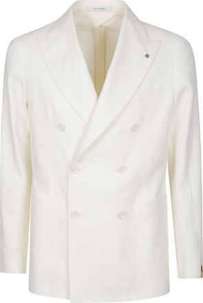 Tagliatore Montecarlo Linen-Blend Double-Breasted Jacket