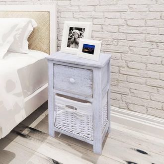 vidaXL Mesitas De Noche 2 Unidades Madera Blanca Vidaxl