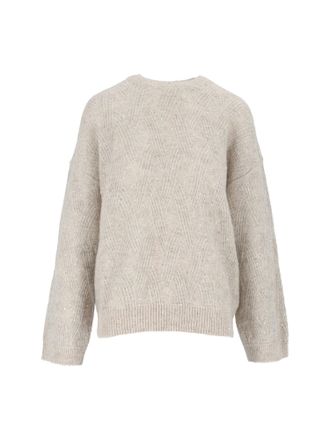 PESERICO Textured Geometric Knit Sweater