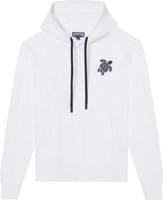 Vilebrequin Cotton Hoodie Big Turtle Embroidery - Heren - Hoodies - Wit - S - Katoen - Hoodies & sweatvesten