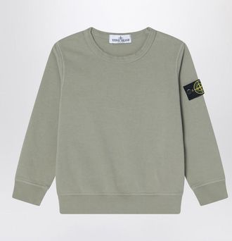 Stone Island Moss-coloured crew neck sweatshirt in cotton