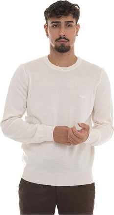 HUGO BOSS Stijlvolle Gebreide Trui voor Mannen - Heren - Ronde hals truien - Beige - S - Truien & Vesten