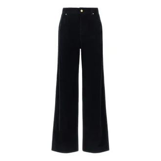 Max Mara Trousers - female - Max Mara Studio - Wide Trousers - Blue - M - Trousers