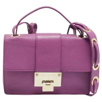 Jimmy Choo London Pre-owned Leren Handtas - Dames - Pre-owned - Paars - Maat: ONE Size Leer