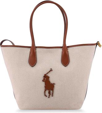 Polo Ralph Lauren Canvas Shoulder Bag With Front Logo Patch