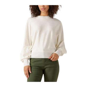 Minus Vleermuismouw Gebreide Trui - Dames - Sweatshirts - Wit - XL - Leer - Hoodies & sweatvesten