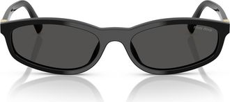 Miu Miu 54mm Irregular Sunglasses in Black /Dark Grey at Nordstrom