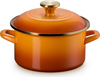 LE CREUSET The Traditional Enameled Stainless Steel Petite Stockpot in Persimmon at Nordstrom