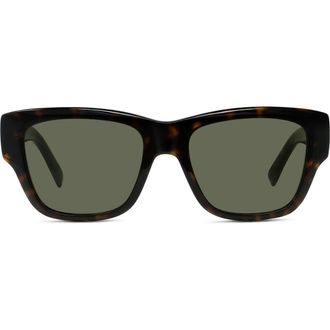 Givenchy City 53mm Geometric Sunglasses in Dark Havana /Green at Nordstrom