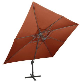 Berkfield Home Cantilever Garden Parasol with Double Top Terracotta 400x300 cm