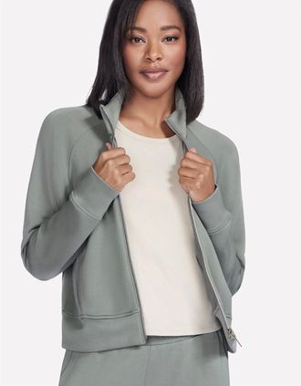 Skechers Womens Skechers Skechluxe Elevate Womens Taupe Jacket - Grey - Size: 18/16