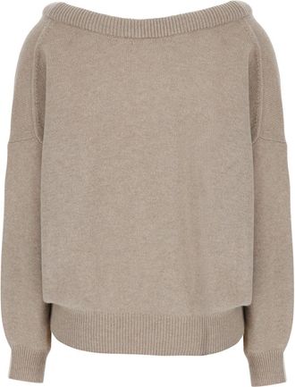 Lisa Yang Womens Sweater Doria Beige Cashmere Tops Top